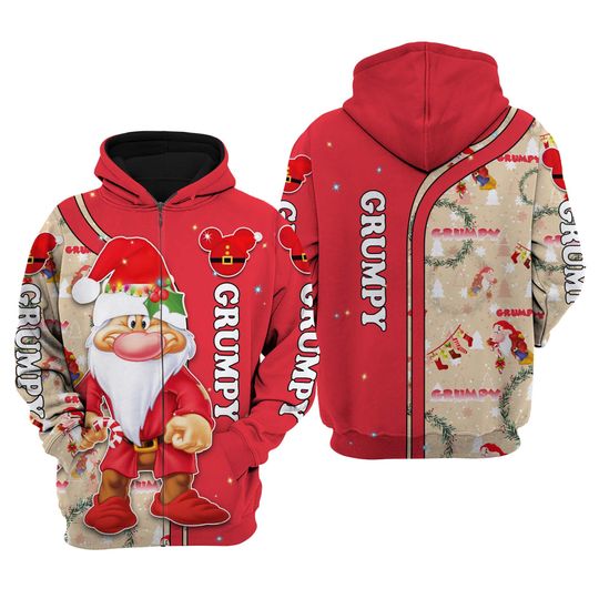Grumpy Red Christmas Disney 3D Hoodie