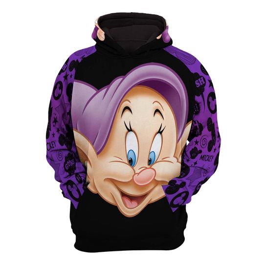 Dopey Black Violet | Disney 3D Hoodie