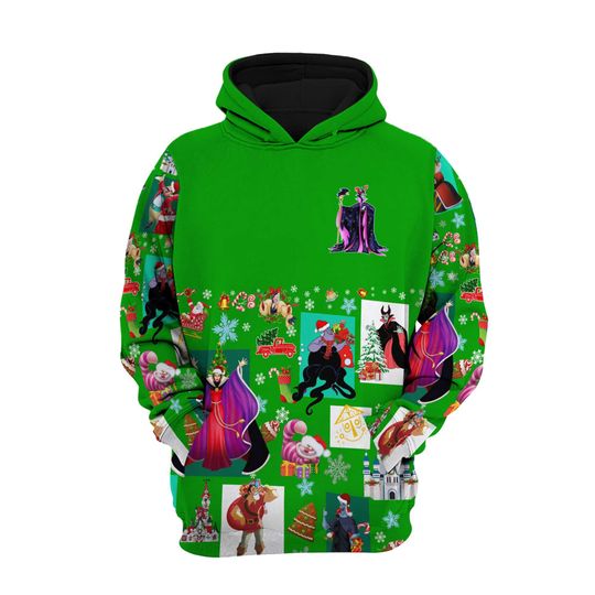 Maleficent Green Christmas Disney 3D Hoodie