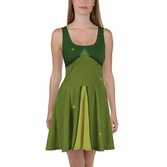 Green Fairy Skater Dress, Costume Run, Cosplay, Theme Park