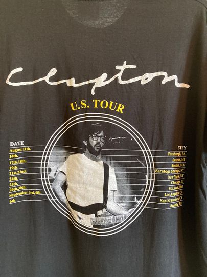 Eric Clapton Vintage 1992 US Tour T-Shirt