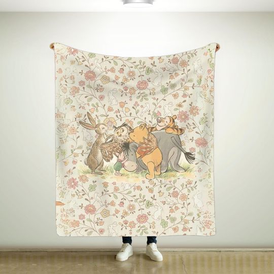 Cute Cartoon Bear Fleece Throw Blanket, Cozy Lightweight Plush Bedding for Couch and Home Decor