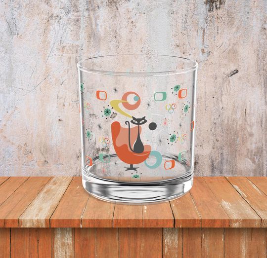 MCM Kitschy Cat Rock Glass