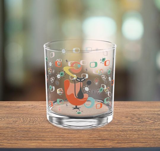 MCM Kitschy Cat Rock Glass