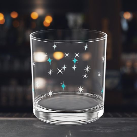 Mid Century Modern Diamond Starburst Rock Glass