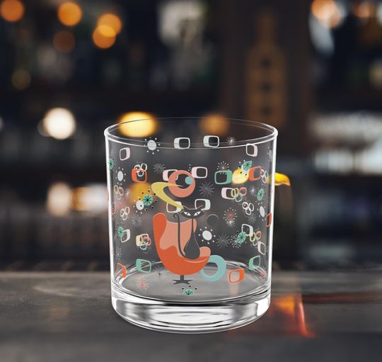 MCM Kitschy Cat Rock Glass