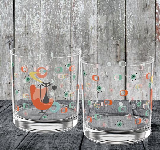 MCM Kitschy Cat Rock Glass