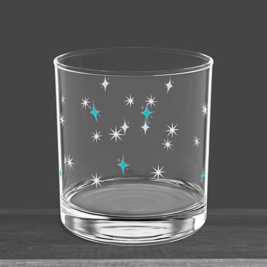 Mid Century Modern Diamond Starburst Rock Glass