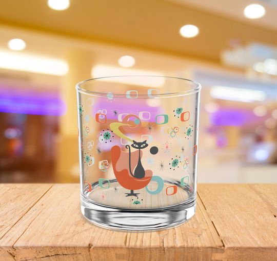 MCM Kitschy Cat Rock Glass