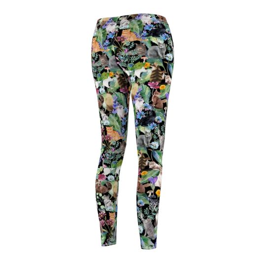 Women's Floral Cats Soft Leggings