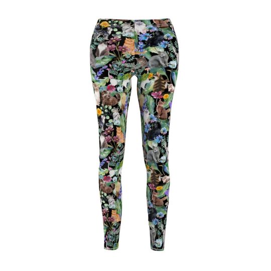 Women's Floral Cats Soft Leggings