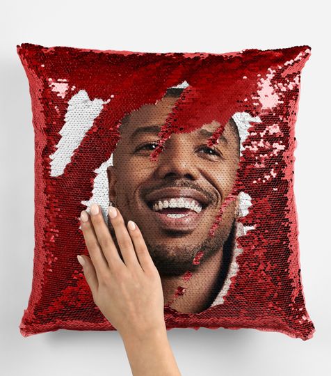 Michael b jordan sequin pillow, flip sequin pillow, cool michael b jordan pillow, michael b jordan fans pillow cushion gift
