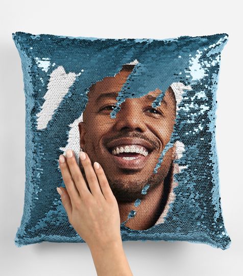 Michael b jordan sequin pillow, flip sequin pillow, cool michael b jordan pillow, michael b jordan fans pillow cushion gift