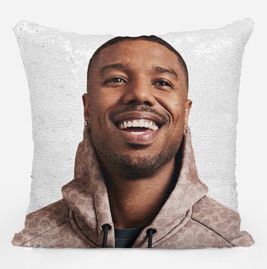 Michael b jordan sequin pillow, flip sequin pillow, cool michael b jordan pillow, michael b jordan fans pillow cushion gift