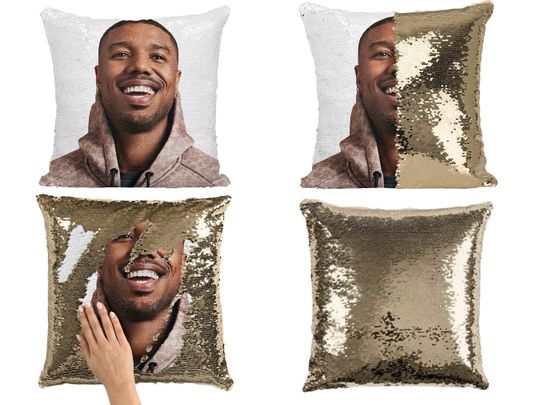 Michael b jordan sequin pillow, flip sequin pillow, cool michael b jordan pillow, michael b jordan fans pillow cushion gift