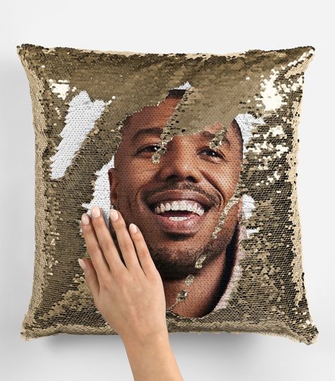 Michael b jordan sequin pillow, flip sequin pillow, cool michael b jordan pillow, michael b jordan fans pillow cushion gift