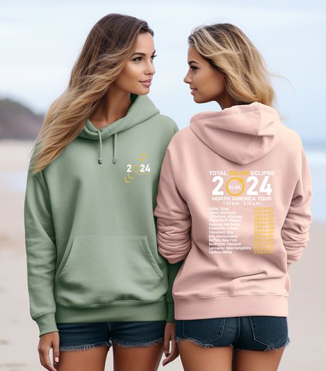 Solar Eclipse 2024 Sweatshirt , Celestial Sweatshirt , Double-Sided Sweatshirt , Gift for Eclipse Lover , April 8th 2024 Sweatshirt ,Eclipse