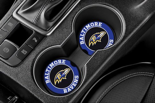 Ravens Inspired Car Coasters- Set of 2