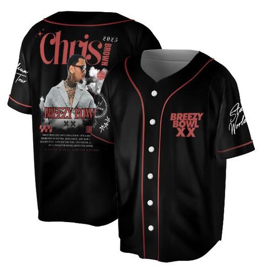 Music Tour 2025 Jersey, Chris Brown Breezy Bowl XX Tour 2025 Jersey, Chris Brown Album Jersey