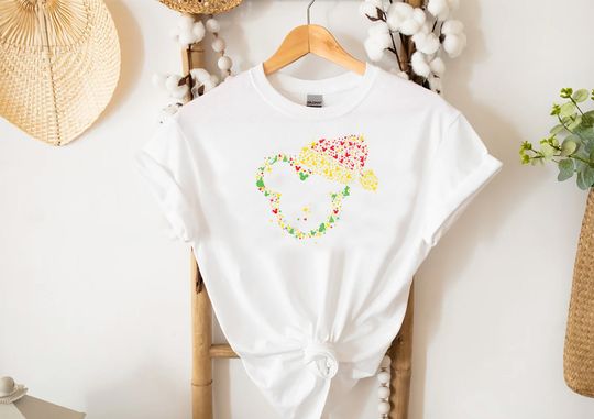 Mickey Head With Santa Hat Christmas Trip and Holiday T-shirt,Mickey Christmas Party - Winter Disney Vacation Gift idea matching family gift