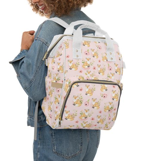 Woodland Fox Floral Diaper Backpack