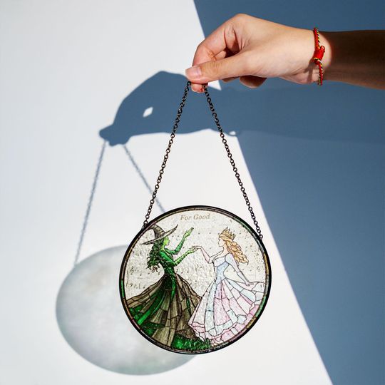 Wicked Elphaba & Glinda Acrylic Suncatcher, Wicked Ornament, Wicked Musical Acrylic Window Hanging, Wicked Musical Movie Fan Xmas Gift