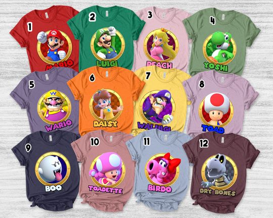 Super Mario Family Shirt, Super Mario Family Custom Shirt, Family Matching Shirt