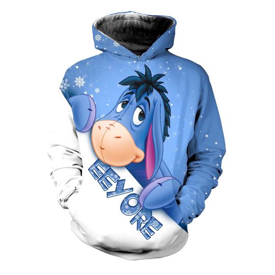 Eeyore Donkey Christmas Disney 3D Printed Hoodie