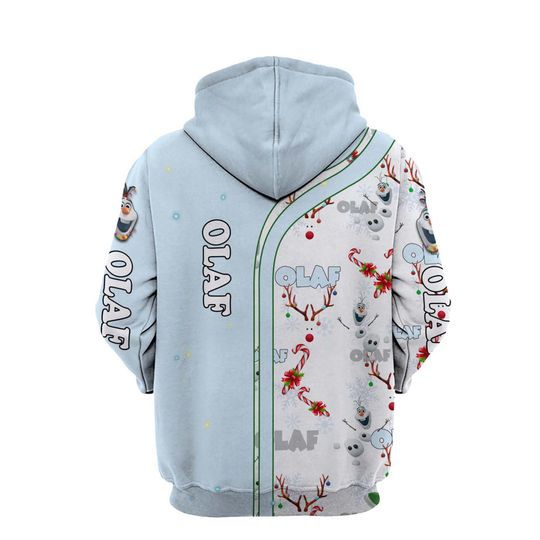 Olaf White Blue Christmas Disney 3D Hoodie