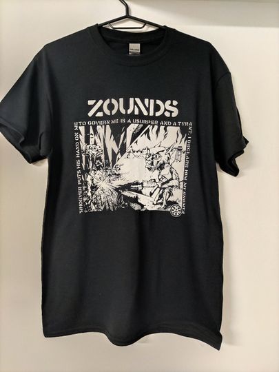 ZOUNDS T-shirt punk anarcho-punk crass mob conflict omega tribe crass
