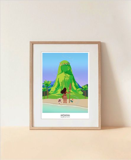 Moana Princess, Disney poster, art decoration