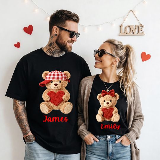 Teddy Bear Couples Valentine Matching Shirt