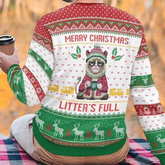 Litters Full Cat Ugly Christmas Sweater
