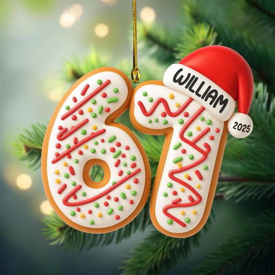 Custom Name Gingerbread Ornament - Personalized Christmas Decor