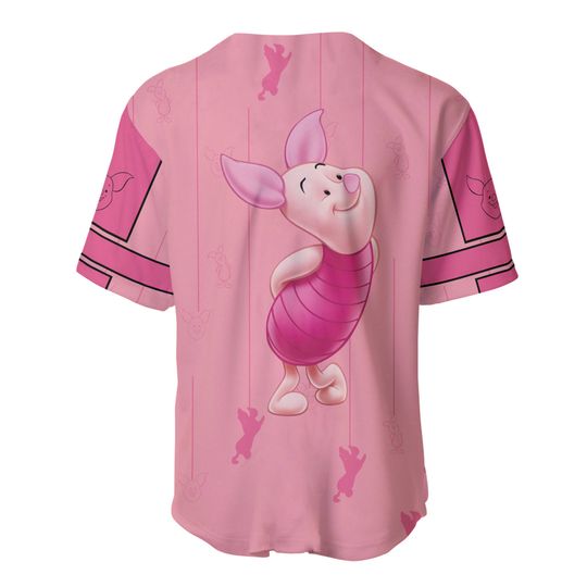 Cute Piglet Winnie The Pooh Pink Disney Baseball Jersey