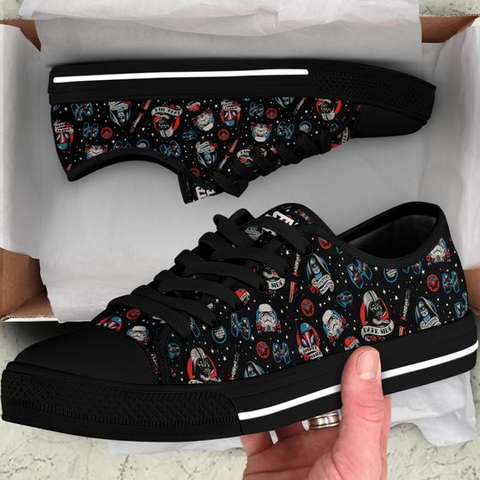 Star Wars Dark Side Patterns Full Print Disney Cartoon Low Top Sneakers