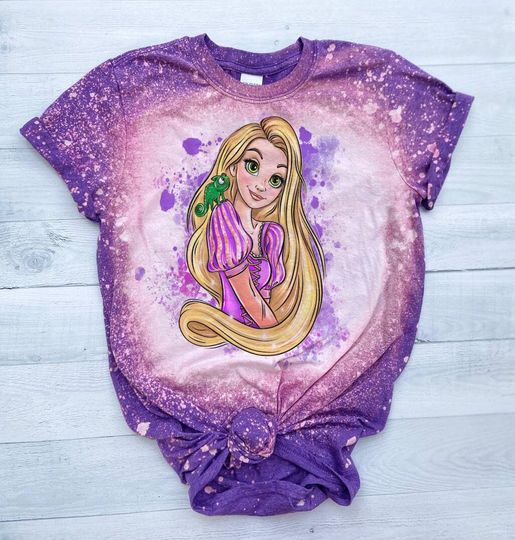 Rapunzel Pascal Bleached Shirt, Disney Princess Shirt