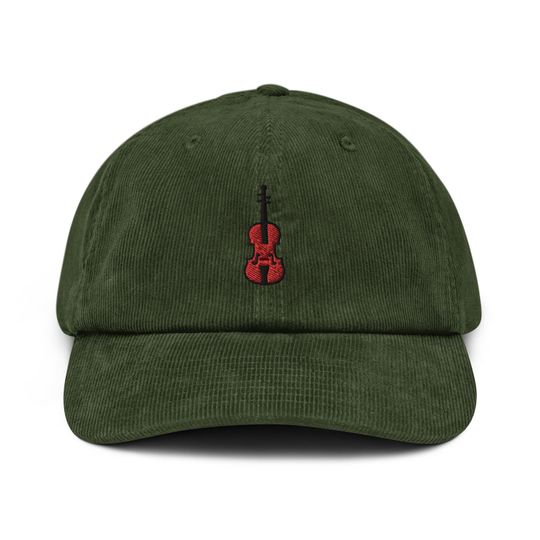 Cello Corduroy Hat, Embroidered Corduroy Dad Cap - Multiple Colors