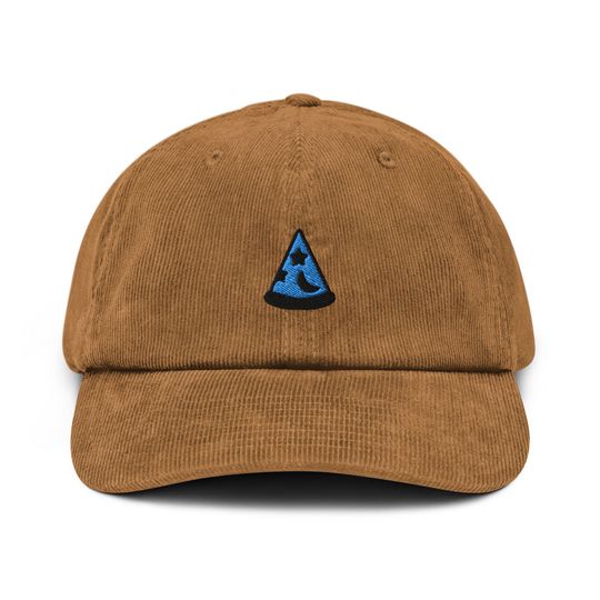 Wizard Corduroy Hat, Handmade Embroidered Corduroy Dad Cap