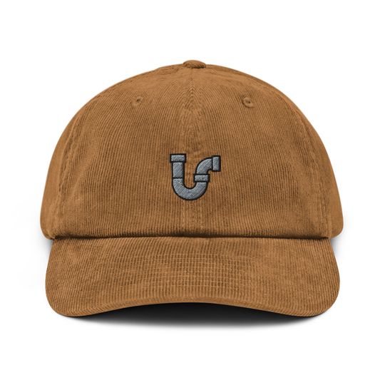 Plumbing Pipe Corduroy Hat, Embroidered Corduroy Cap, Plumber Pipe Corduroy Cap