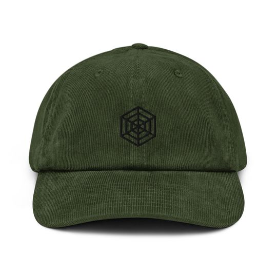 Spiderweb Corduroy Hat, Handmade Embroidered Corduroy Dad Cap - Multiple Colors