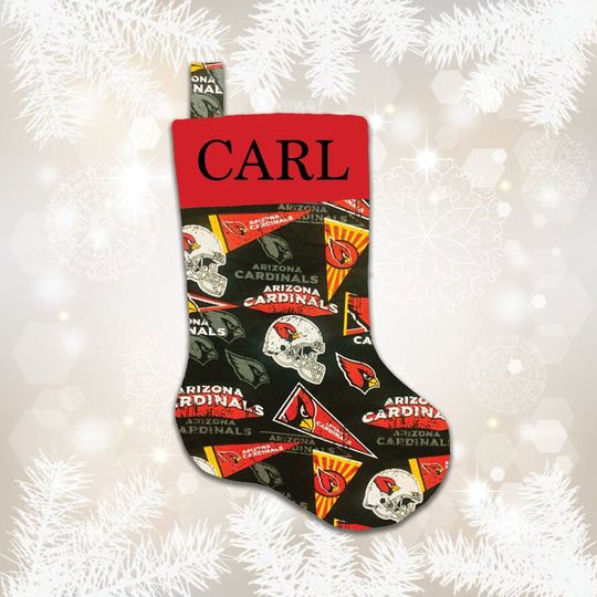 Arizonna Cardinals Christmas Stocking with Custom Name