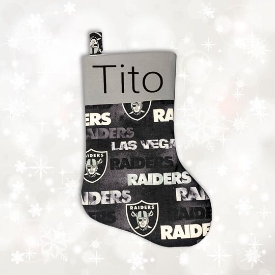 Las Vegas Raiders Christmas Stocking with Custom Name
