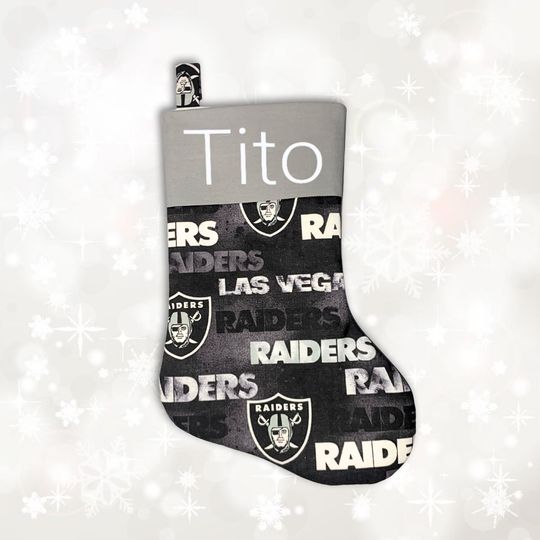Las Vegas Raiders Christmas Stocking with Custom Name