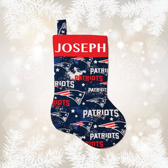 New England Patriots Christmas Stocking with Custom Name