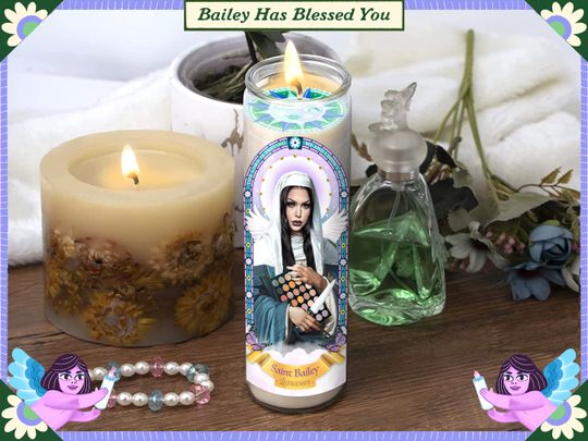 Saint Bailey Sarian Prayer Candle: Funny Gift