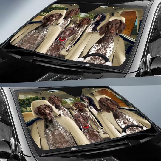 German Shorthaired Pointer Car Sun Shade, German Pointer Car Sunshade
