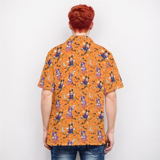Halloween Hawaiian Shirt with Disney Mickey Print