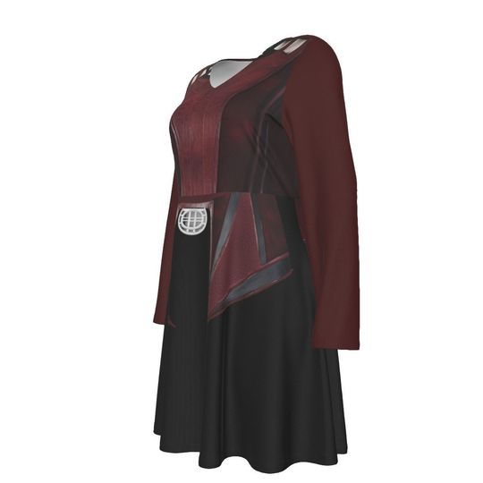 Wanda  Scarlet With Long Sleeve Dress(Plus Size)