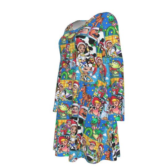 Toy Story Christmas Plus Size Dress , Woody , Buzz  and friends Holiday Dress